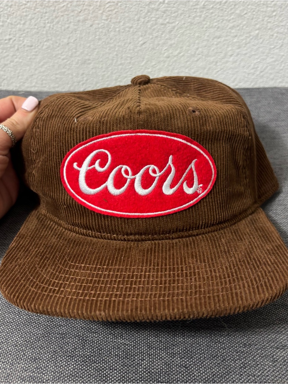 NWT Coors Men’s Brown Corduroy Logo SnapBack Hat -